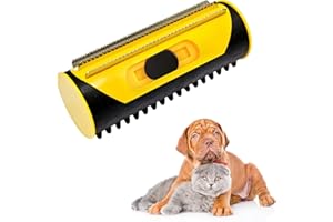 Ewayz Pet Dematting Comb For Dogs And Cat, Coat King Rake Pet Undercoat Rake Dual Sided Blade Comb Tool Kits Dog Brush for Grooming Double Sided Blade Rake for All Hair Types |Smooth Groomer| (Yellow)