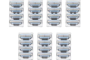 EIAIGKY 28 Piezas Cuchillas de Afeitar para Hombre Compatibles con Mach3, Recambio Cuchilla Afeita, Afeitado Profundo Sin Irritación, Anticolmatantes con Tiras Lubricantes, Recambios Económicos y Duraderos