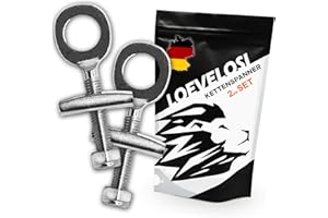LOEVELOSI Lot de 2 tendeurs de chaîne de vélo en acier galvanisé, installation facile, pour BMX, simple vitesse, vélos à une vitesse, filetage de 3 cm, axe de 12 mm de diamètre
