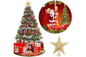 IFHDO Weihnachtsbaumrock kreative Baumdekoration schmücken runder Baumrock Christbaumspitze Stern Glitzer Christbaumspitze Christbaumspitze Stern für Christbaumschmuck