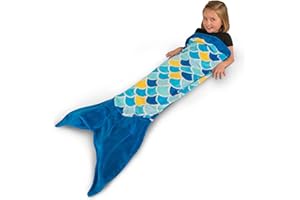Fin Fun Meerjungfrau Decke für Mädchen und Damen - Kuscheldecke zum reinschlüpfen für Meerjungfrauen Fans - erhältlich in 60 x 130 cm und 70 x 170 cm