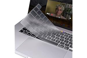 PEIXIONG Tastaturschutz für MacBook Pro 13 Zoll M2 M1, MacBook Pro 13 Zoll 2023 2022 2021 2020 A2338 A2289 A2251,Schützende Silikonhaut Kompatibel mit MacBook Pro 16 Zoll 2020 A2141 Touch ID, Transparent