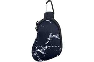 Spacmirrors Support d'inhalation d'asthme en néoprène - Sac de transport portable - Mini étui pour inhalateur en forme de L - Inhalateur non inclus, Marbre noir., 5" X 3", Poche de rangement