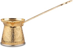 Alisveristime Cafetière turque authentique, faite à la main, Cezve/Ibrik, plusieurs tailles et couleurs disponibles – Améliorez votre expérience de café dès maintenant (doré, 2 tasses)