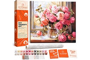 Art Therapy Pcn7 Linen Canvas DIY Paint by Numbers Kit 15 x 20 Inch for Adults & Kids with 2 Set of Acrylic Oil Painting Colors and Brushes for Stress Relief, Relaxation & Home Decoration(Fair)