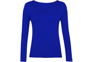 CANDID STYLES Women Long Sleeve T-Shirt Top Basic Casual Plain Stretch Vest Body Blouse Tee Layering