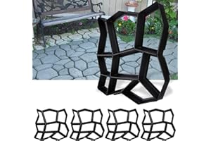 EINFEBEN 5 Stück Gehweg Form, Pflasterform DIY, Schalungsform Betonformen 43x43x4cm, 9 Kammer Unregelmäßig Form für Trittsteinen Garten Rasenbahnen