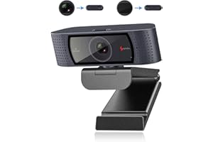 Angetube Webcam con micrófono - Cámara Web de transmisión Full HD 1080P, cámara de Enfoque automático con Doble reducción de Ruido micrófonos y Cubierta Protectora incorporada. (N928)