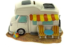 ‎KREMERS SCHATZKISTE Kremers Schatzkiste Wohnmobil 17cm Spardose Urlaubskasse - Camping Sparbüchse - bunt mit Drehverschluss Geldgeschenk Reise Dekoration für Camper & Reisefreunde Reisekasse Sparschwein