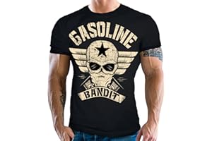 Gasoline Bandit Biker T-Shirt Design Big-Size Print Wing Logo