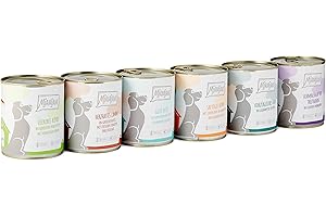 MjAMjAM - Premium Nassfutter für Hunde - Mixpaket II - Mit Huhn & Ente, Rind, Pute, Kalb, Truthahn, Lamm, 6er Pack (6 x 800 g), naturbelassen mit extra viel Fleisch