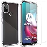 For Moto Motorola G30 Case and Screen Protector,Moto G30 6.5” Clear Phone Case+2 *Tempered Glass,Anti Scratch,Easy to install