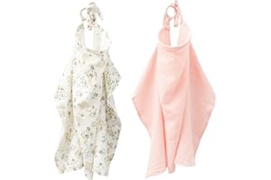 SHAOJIAN 2-Pack Breastfeeding Cover, Breathable Cotton Breast Feeding Cover for Mum, Lightweight Nursing Covers for Women Outdoor Public Area, Soft Coverage Car Seat Blanket and Stroller Coverall