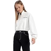 DeFacto Women's Cool Crop Half Zipper Sweatshirt