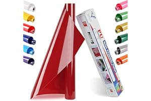 VEGIXO Heat Transfer Vinyl Red – 12in x 8ft Roll for Heat Press & Cricut, Easy to Cut & Weed, Design T-Shirts & Crafts