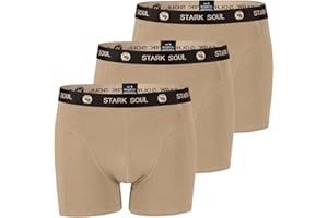 STARK SOUL Bokserki męskie, 3 sztuki, retro szorty z miękkiej bawełny
