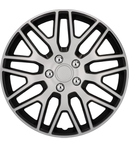 Sparco SPC1593BKGR wieldoppen 13 inch Treviso, zwart/zilver, 4 stuks