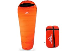 MOUNTREX® Saco de dormir – Tamaño pequeño y ultraligero (750 g/1500 g) – Saco de dormir de verano para exteriores (100 g/m²) / 3-4 estaciones (300 g/m²) – Saco de dormir momia – camping, viaje,
