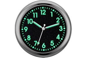 FULENYI Reloj De La Motocicleta Del Coche | Pequeño Reloj Analógico Luminoso | Relojes De Reemplazo De Automóviles De Cuarzo, Reloj De Pegar Para El Tablero Del Coche, Pantimedias Para Vehículo Automotriz