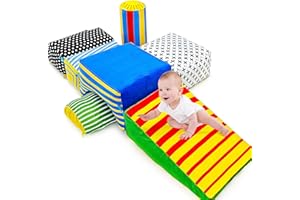 teytoy Climbing Toys for Toddlers 1-3, 6 Pieces Inflatable Baby Climbing Blocks, Lightweight Indoor Climb and Crawl Activity Playset with Cloth Cover Soft & Safe BPA-Free for Infants, Newborns, Kids