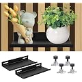 Meetory Lot de 2 étagères pour panneaux acoustiques - 10 * 25cm Sans perçage Pour panneaux horizontaux verticaux Organiseur mural pour salon, chambre à coucher, bureau, cuisine