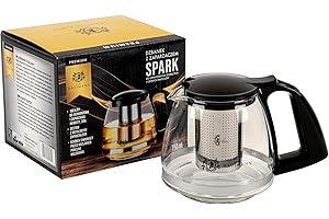 KARL HAUSMANN Teiera in Vetro con Infusore - 750 ml - Tisaniera Infusiera con Filtro - Bollitore da Cucina - Colino in Acciaio Inox 304 - Caraffa per Tisane, Sfuso, Caffè