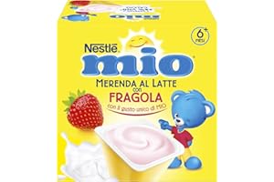 NESTLÉ MIO Merenda al Latte Fragola, 4 Vasetti da 100 g (400 g)