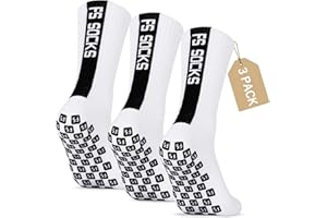 Gohanny Calze Antiscivolo Calcio, 3 Paia Calzini Sportivi Uomo Donna, 35-39 39-46, Traspirante ed Elastico, Calze Grip Calcio Unisex per Pallacanestro Ciclismo Trekking Corsa Jogging