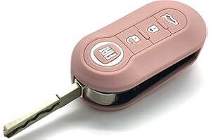 GENERIC Nordecco - Funda de silicona para llave Fiat 500C 500-500L, Abarth Grande Punto Brava, Panda, Stilo Linea de 3 botones (oro rosa)