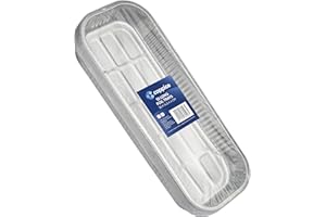 Coppice Strong Long Aluminium Foil Tray for BBQ Ribs & Fish | 38cm x 14.5cm x 4cm | Freezer, Oven & Food Safe | 10 Pack