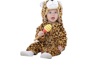 HAHASHOW Mono De Animal para Niño Pequeño Disfraz De Halloween Franela Peluche Cálido Romper con Capucha Ropa De Fiesta Regalos 2-36 Meses Mono