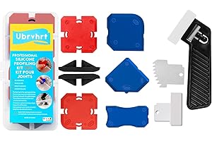 UBRVHRT Kit Per Stuccatura e Profilatura In Silicone Con 16 Forme, Kit Di Spatola Per Sigillante, Spatola Per Giunti Per Silicone e Acrilico, Strumenti Per Calafataggio, Fugi-Kit Coltello e Utensile Per Fughe