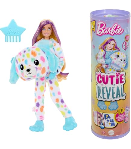 Barbie Cutie Reveal – Coffret Chaton Panda Roux – 10 Surprises – Poupée Articulée – Dès 3 Ans