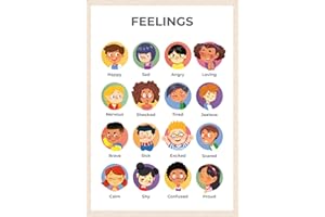 Wonder Tots Feelings Poster - Montessori Emotions Chart for Toddlers & Children - Educational Homeschool & Classroom Decoration (A3 Laminated)