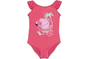 Popgear Mädchen Girls Peppa Pig Swimsuit Flamingo Pink berwurf fr Schwimmbekleidung