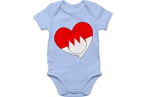 Shirtracer - Baby Body Junge Mädchen - Karneval & Fasching - Franken Wappen Herz