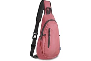TITECOUGO Canvas Small Sling Bag Lightweight Crossbody Bag for Women Rucksack for Men Running Backpack Travel Chest Pack Shoulder Daypack for Gym Work Sports Hiking Outdoor Watermelon Red
