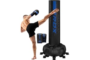 RDX XXL 150KG 6ft Free Standing Punch Bag with Gloves - Heavy Pedestal Bag with Stand for Kickboxing, Boxing, MMA, Muay Thai Karate, Adult Freestanding Punching Bag for Office Gym Home Fitness Workout
