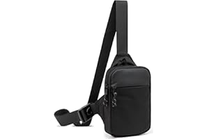 Lidxfeo Wasserdicht Chest Crossbody Bag Klein, Multi-Pocket Brusttasche, Anti-Diebstahl Sling Schultertasche, Handytasche mit Reißverschlusstasche für Wandern, Reisen, Joggen usw