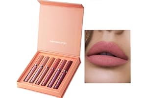 SPORTEON Rossetto Liquido Set, 6 PCS Kit lucidalabbra opaco, regalo per cosmetici a lunga durata impermeabile (02)