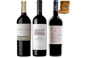 Pack Vinos Ribera del Duero - Envio 24h - Vinos Regalo - C. Rodero 9m, P. Carraovejas, P.Capellanes 5m- Cosecha Privada (3 x Botella 75 cl, 1.03)
