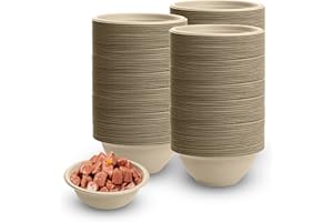 LLHQAMT Ciotole Usa e Getta per Animali Domestici - 100 Pezzi Ispessiti per Gattini e Cuccioli, Cibo Umido e Secco (220 ml)