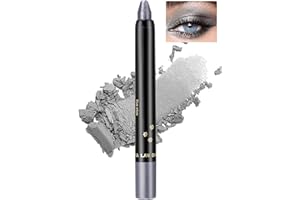 Jutqut Grau Glitzer Lidschatten Stift, Grey Schimmer Metallic Eyeliner Stick, Waterproof Long Lasting Eyeshadow Pencil, Perlglanz Cream Augenstift, Lazy Eyes Lidschattenstift, Augen Make up#02