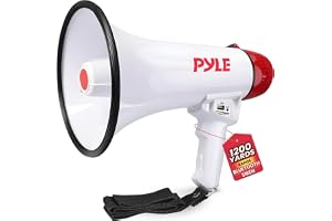 Pyle Megaphone PMP42BT - Bullhorn med inbyggt sirr - Justerbar ljudnivå och 1200 meter utsträckning - Ideal för fotboll, baseball och baskethalljuförare och tränare