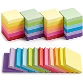 Agoer 24 Sticky Notes - 50 x 38 mm - 2400 Sheets Notepad - 12 Colours | Assorted Neon Colors, 100 Sheets/Pad Self-adhesive No