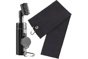HUIJUTCHEN Cepillo para Palos de Golf con Botella de Agua Toalla de Golf Cepillo Limpiador de Golf retráctil Accesorios de Golf Regalos de Golf para Hombres Mujeres Golfistas