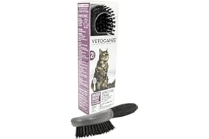Vetocanis - Brosse Chat de Massage - Pour le Toilettage du Chat - Accessoire Adapté à Tous Types de Poils - Entretient le Pelage et permet le Bien-Être - Hygiène et Santé - Couleur grise
