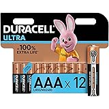 Duracell Ultra AAA Alkaline Batteries [Pack of 12], 1.5 V LR03 MN2400 , Black