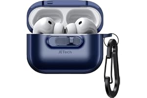 JETech Skjutlås Magnetiskt Fodral Skal för AirPods Pro 3, Blå | Kompatibel med MagSafe, Nyckelring Ingår, Kraftfullt Fallskyd