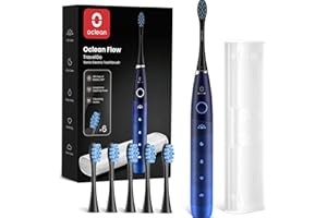 Oclean Cepillo electrico sónico TravelGo FlowSet, Recarga cada 180 días, 5 Modos, IPX7 Impermeable, Temporizador de 2 minutos, 6 Cabezales de Cepillo DuPont™, Estuche de viaje, Azul